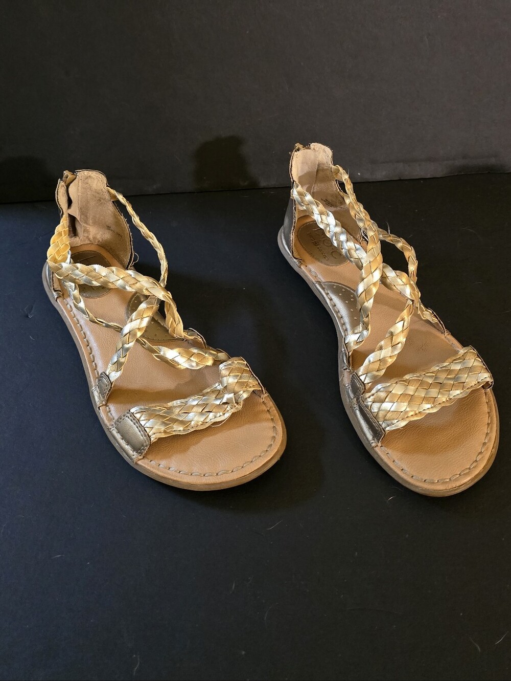 B.O.C. SZ 9M Gold & Silver Gladiator Sandal
